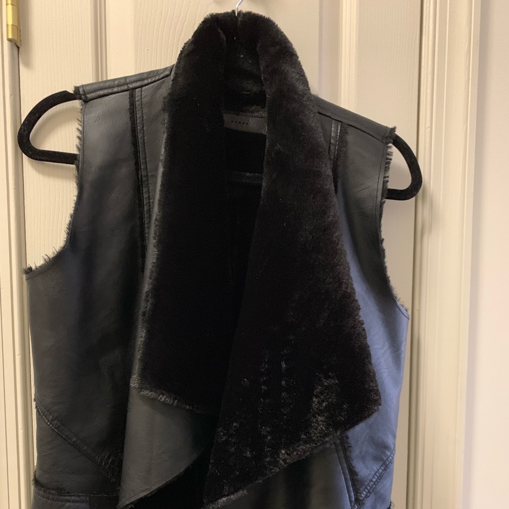 Reversible Faux Leather and Faux Fur Vest